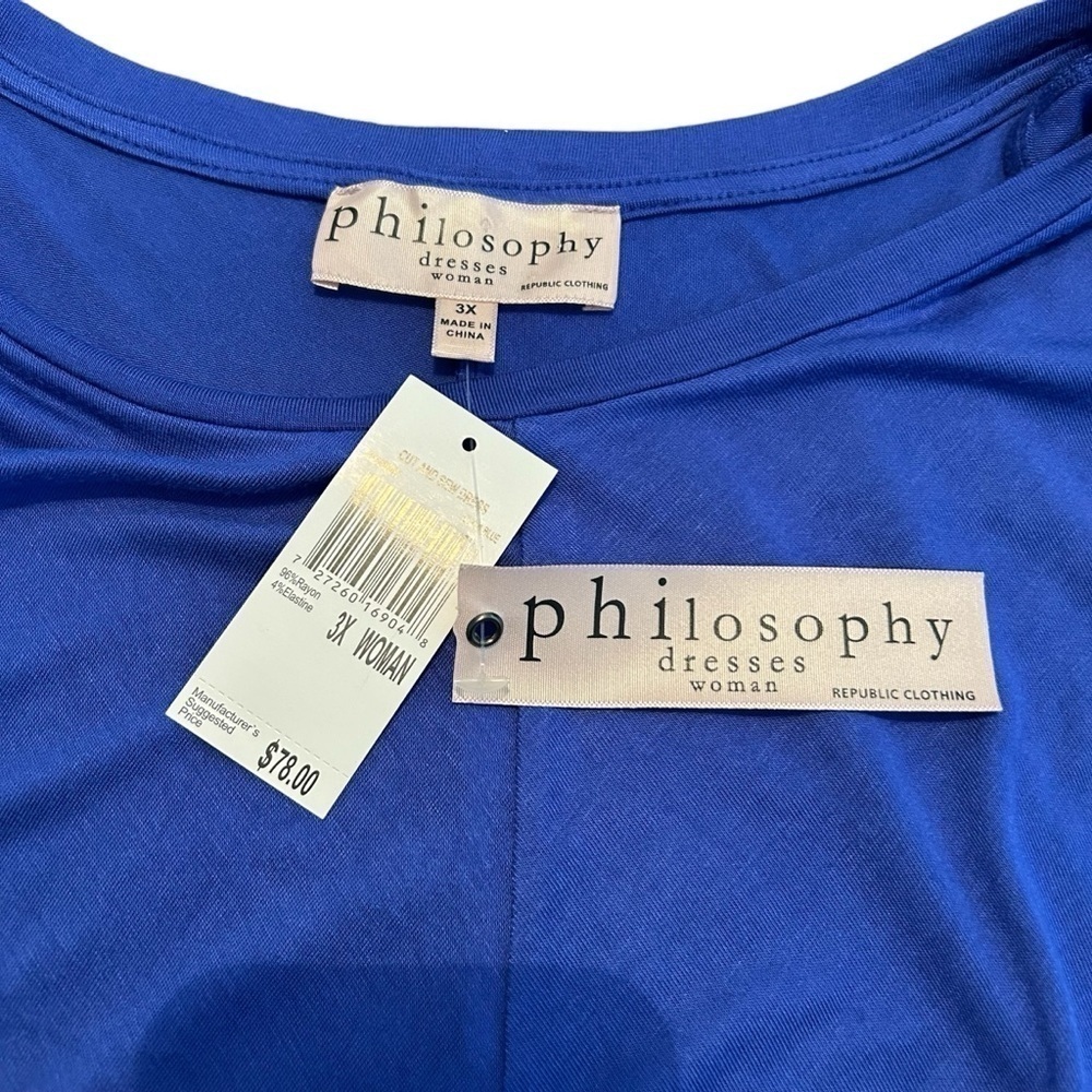 Philosophy Dresses for Women Royal Blue Cut & Sew Dress with High Low Swing Hem - Picture 7 of 9